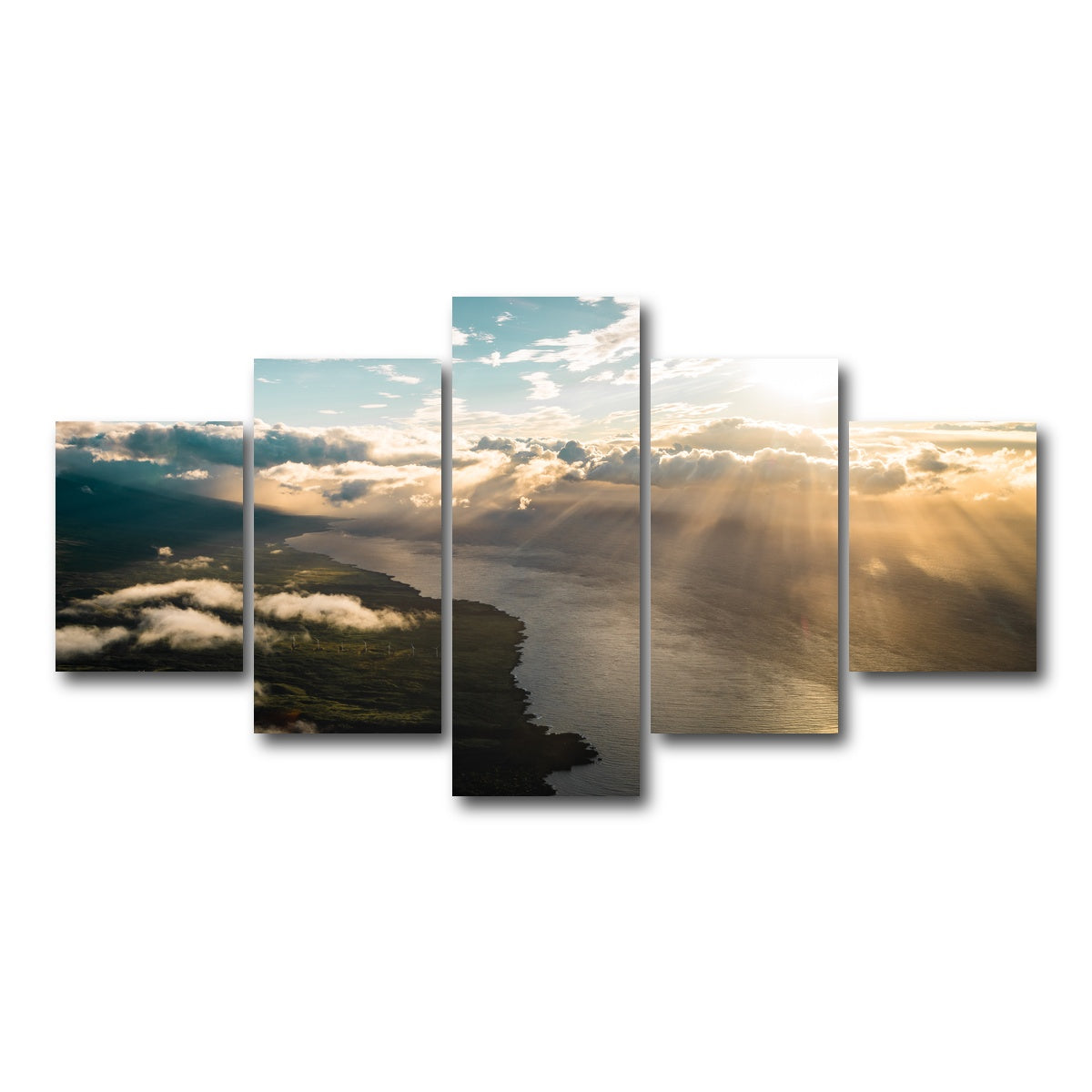 AUTO-MOCKUP WHITE | Maui From Above | 5 Piece | Gallery Wrap Canvas | group=5_short