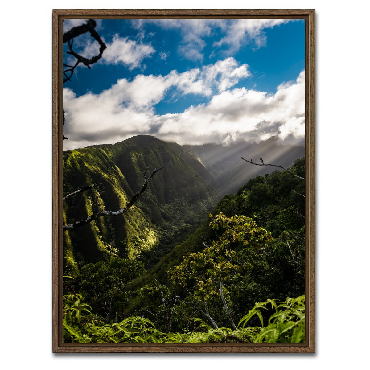 AUTO-MOCKUP WHITE | Maui Landscape | 1 Piece | Walnut Framed Canvas | group=3x4
