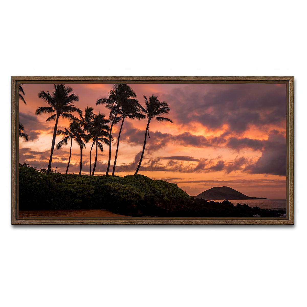 AUTO-MOCKUP WHITE | Maui Morning | 1 Piece | Walnut Framed Canvas | group=2x1
