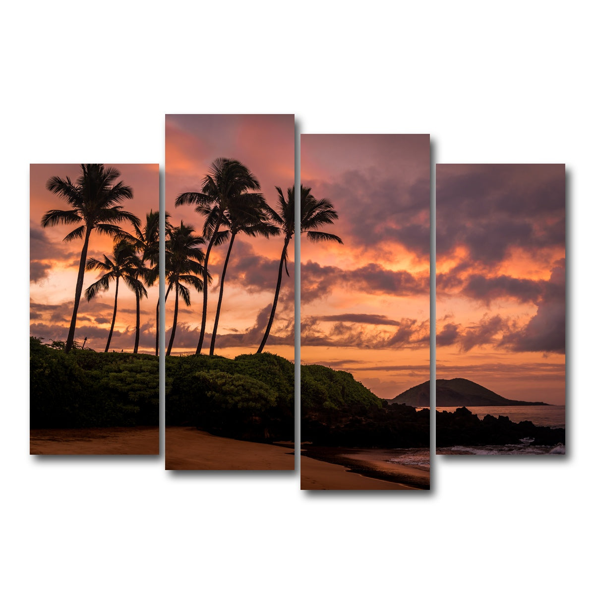 AUTO-MOCKUP WHITE | Maui Morning | 4 Piece | Gallery Wrap Canvas | group=4_normal