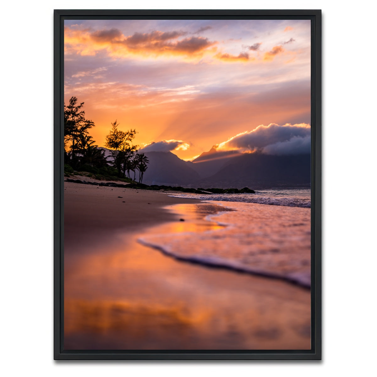 AUTO-MOCKUP WHITE | Maui Reflections | 1 Piece | Black Framed Canvas | group=3x4
