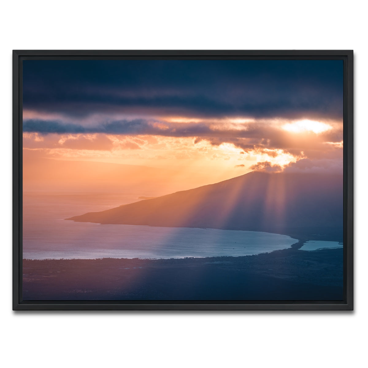AUTO-MOCKUP WHITE | Maui Sun Rays | 1 Piece | Black Framed Canvas | group=4x3