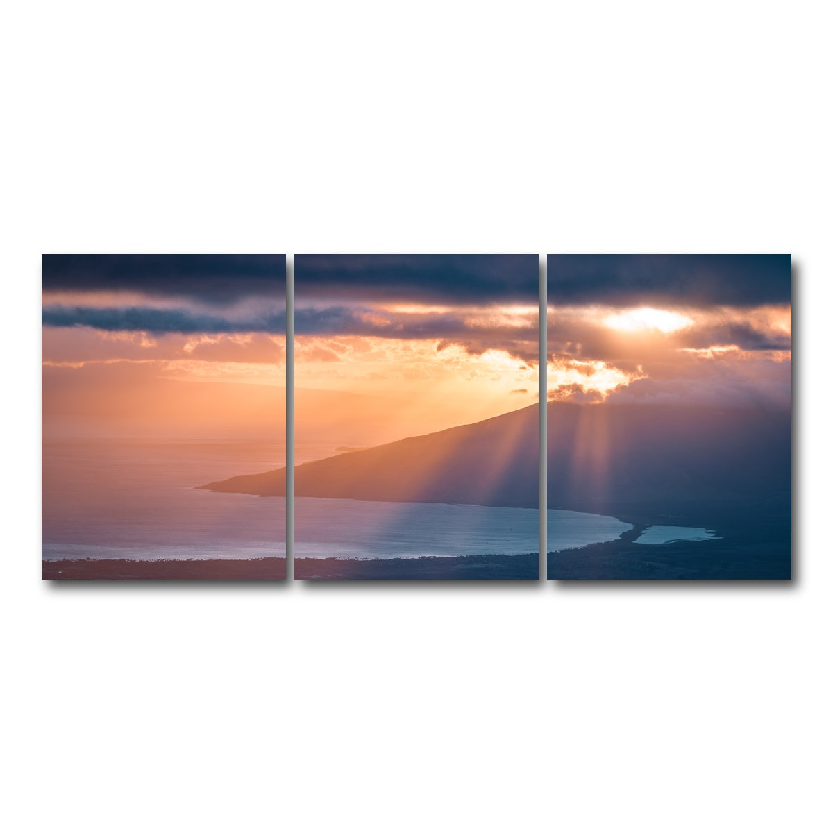 AUTO-MOCKUP WHITE | Maui Sun Rays | 3 Piece | Gallery Wrap Canvas | group=18x24