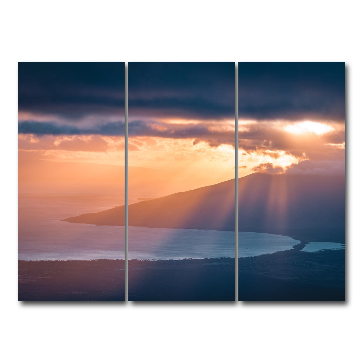 AUTO-MOCKUP WHITE | Maui Sun Rays | 3 Piece | Gallery Wrap Canvas | group=8x18
