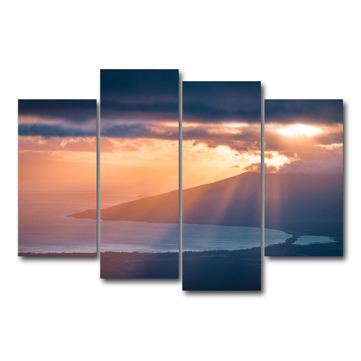 AUTO-MOCKUP WHITE | Maui Sun Rays | 4 Piece | Gallery Wrap Canvas | group=4_short
