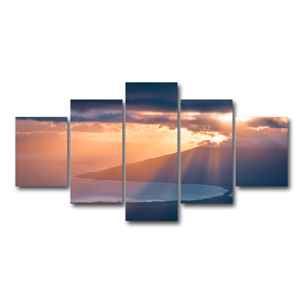 AUTO-MOCKUP WHITE | Maui Sun Rays | 5 Piece | Gallery Wrap Canvas | group=5_short