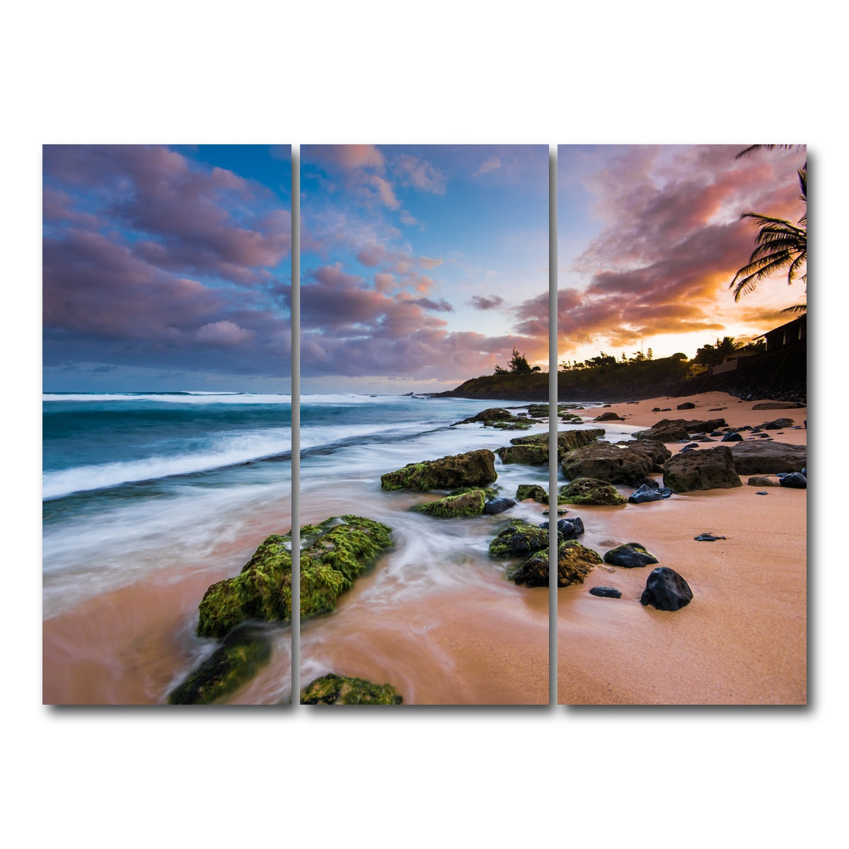 AUTO-MOCKUP WHITE | Maui Sunrise | 3 Piece | Gallery Wrap Canvas | group=8x18