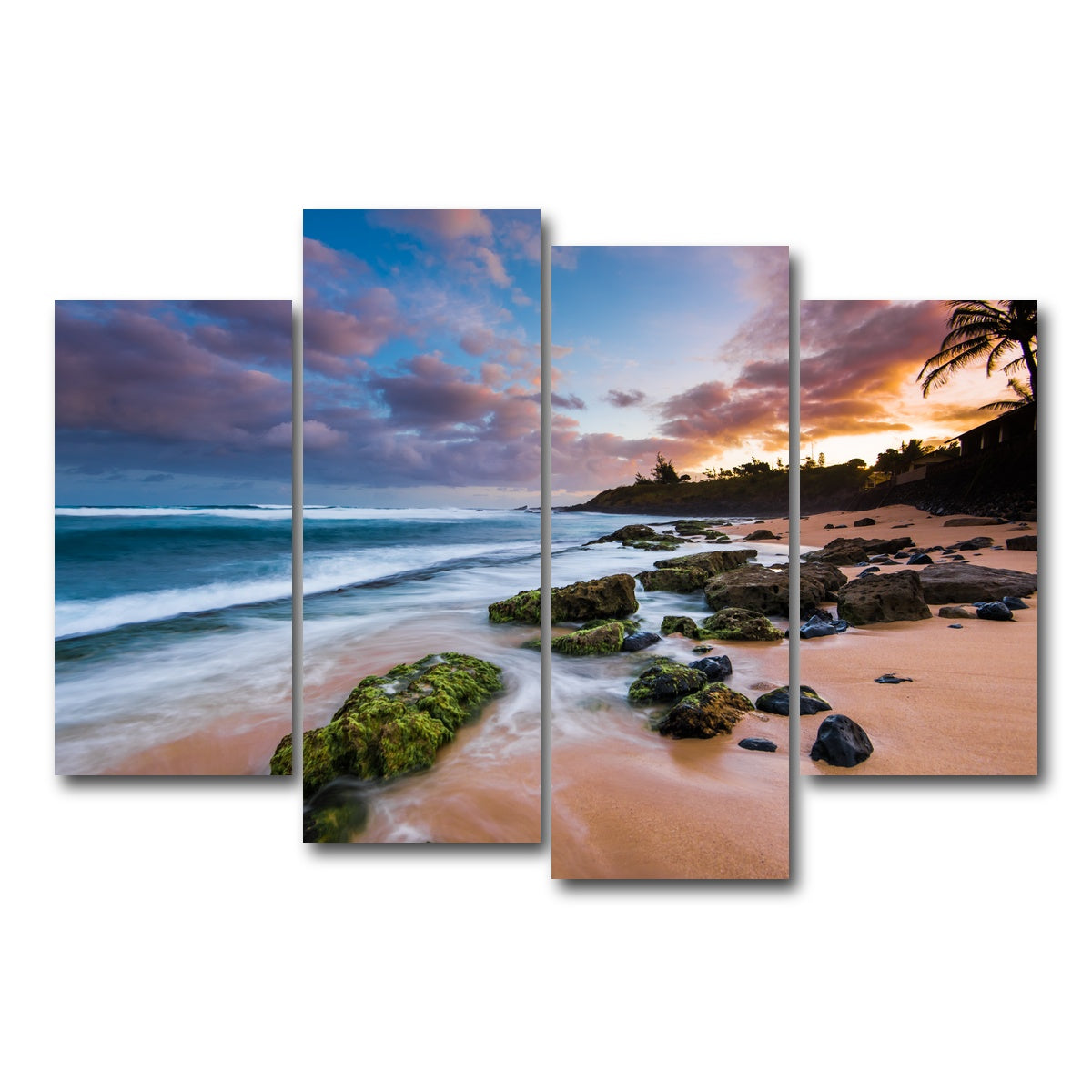 AUTO-MOCKUP WHITE | Maui Sunrise | 4 Piece | Gallery Wrap Canvas | group=4_short