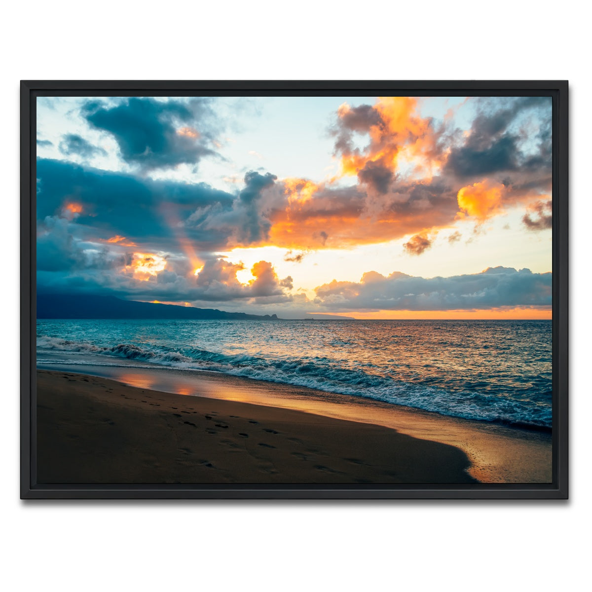 AUTO-MOCKUP WHITE | Maui Sunset | 1 Piece | Black Framed Canvas | group=4x3
