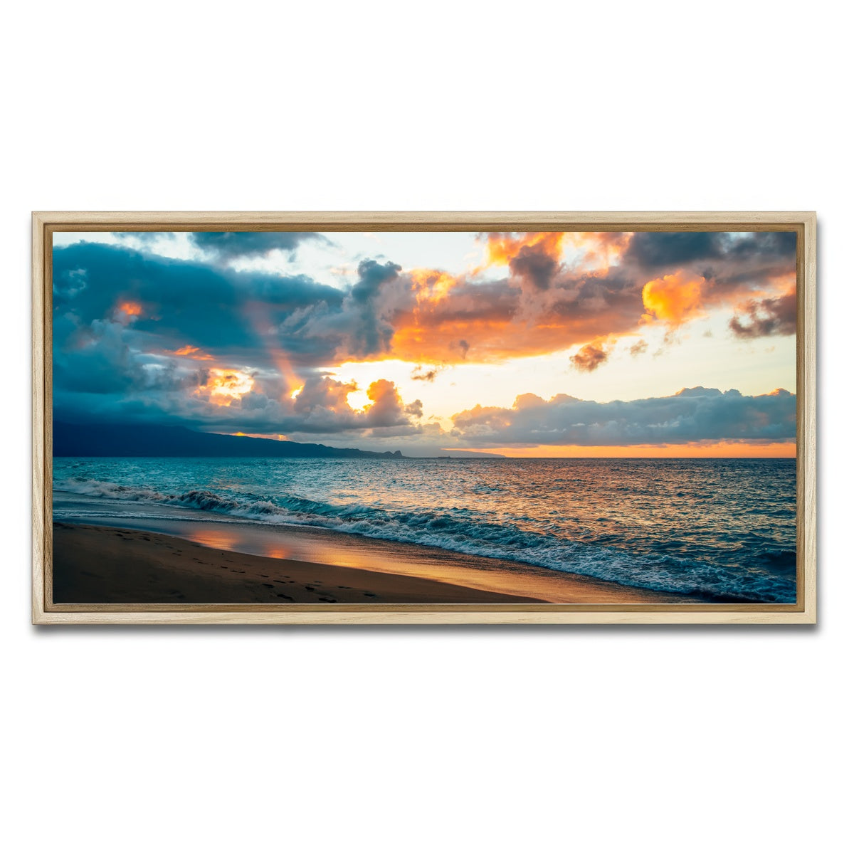 AUTO-MOCKUP WHITE | Maui Sunset | 1 Piece | Natural Framed Canvas | group=2x1