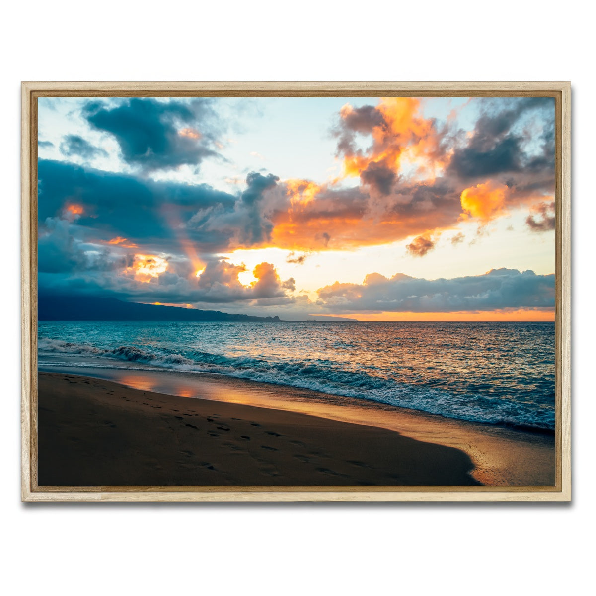 AUTO-MOCKUP WHITE | Maui Sunset | 1 Piece | Natural Framed Canvas | group=4x3