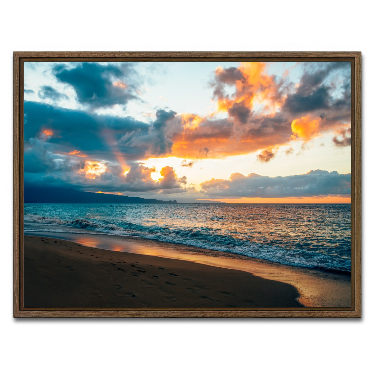 AUTO-MOCKUP WHITE | Maui Sunset | 1 Piece | Walnut Framed Canvas | group=4x3