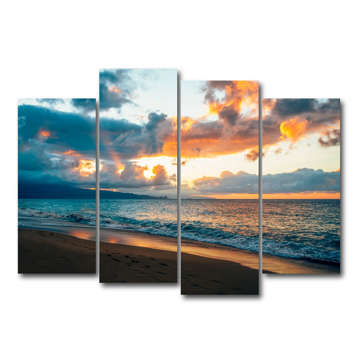 AUTO-MOCKUP WHITE | Maui Sunset | 4 Piece | Gallery Wrap Canvas | group=4_normal