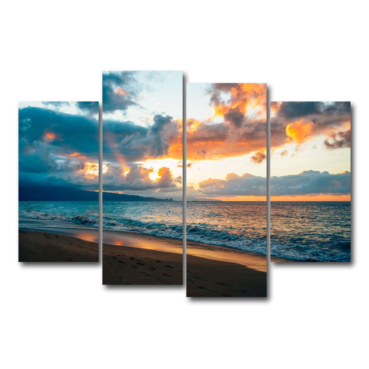 AUTO-MOCKUP WHITE | Maui Sunset | 4 Piece | Gallery Wrap Canvas | group=4_short