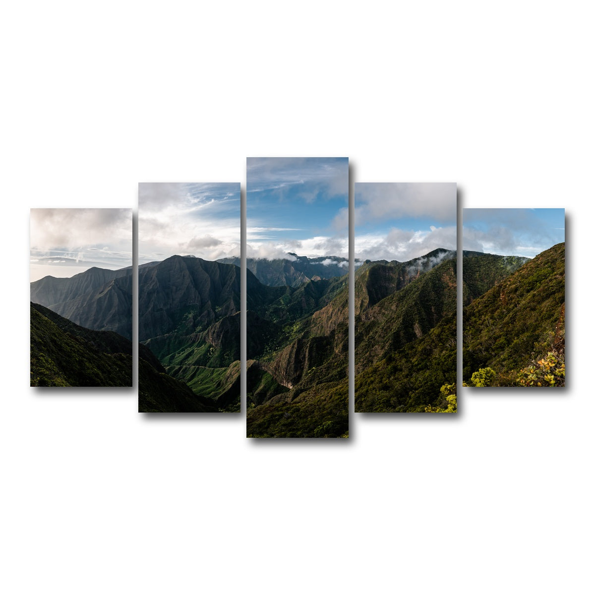 AUTO-MOCKUP WHITE | Maui Valley Panorama | 5 Piece | Gallery Wrap Canvas | group=5_normal
