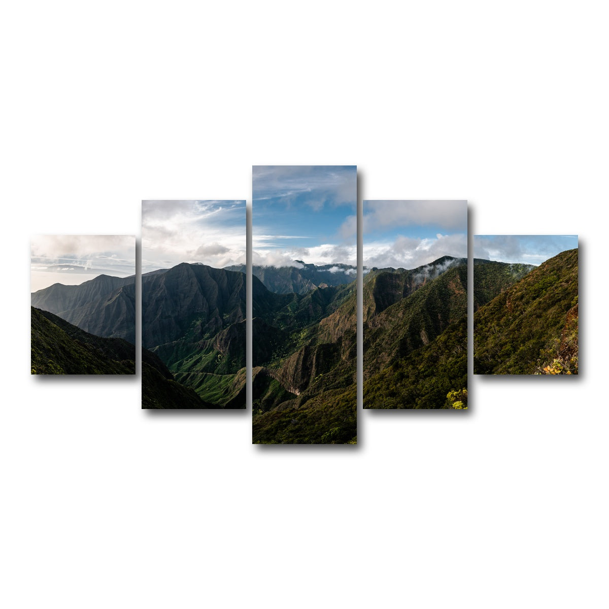 AUTO-MOCKUP WHITE | Maui Valley Panorama | 5 Piece | Gallery Wrap Canvas | group=5_short