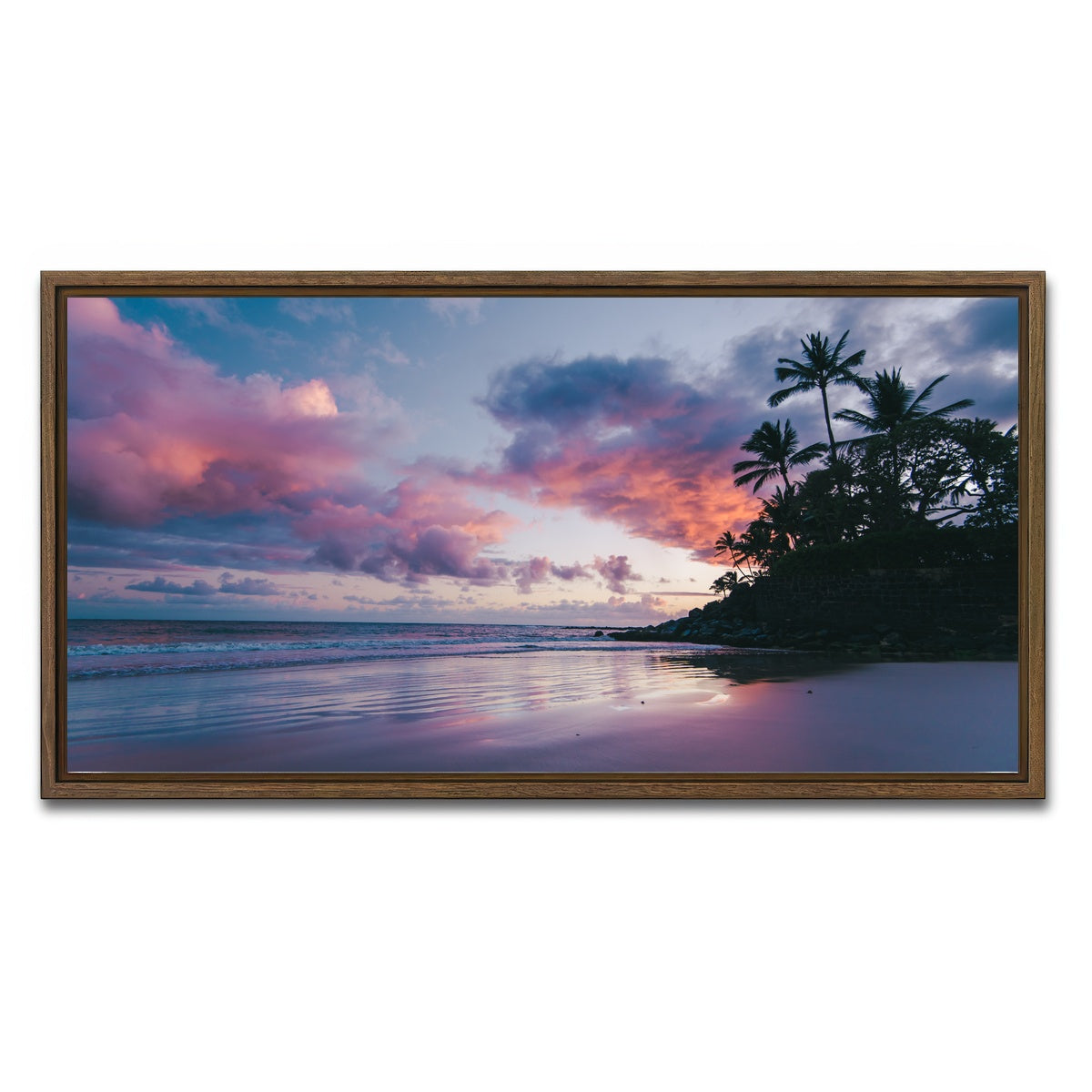 AUTO-MOCKUP WHITE | Maui at Dusk | 1 Piece | Walnut Framed Canvas | group=2x1