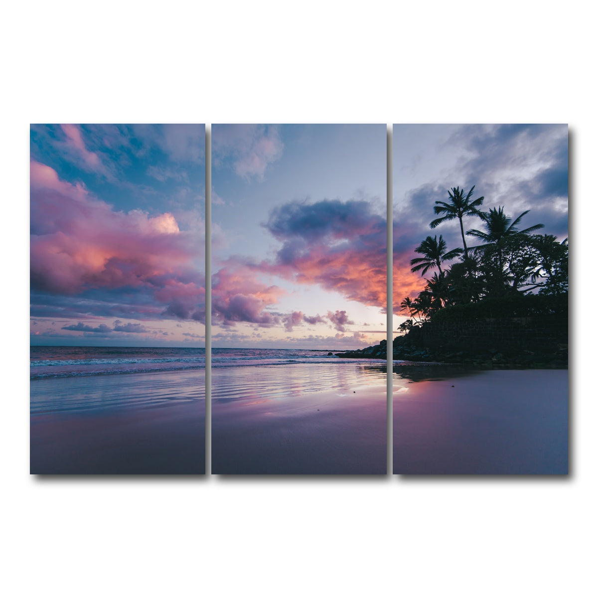 AUTO-MOCKUP WHITE | Maui at Dusk | 3 Piece | Gallery Wrap Canvas | group=12x24