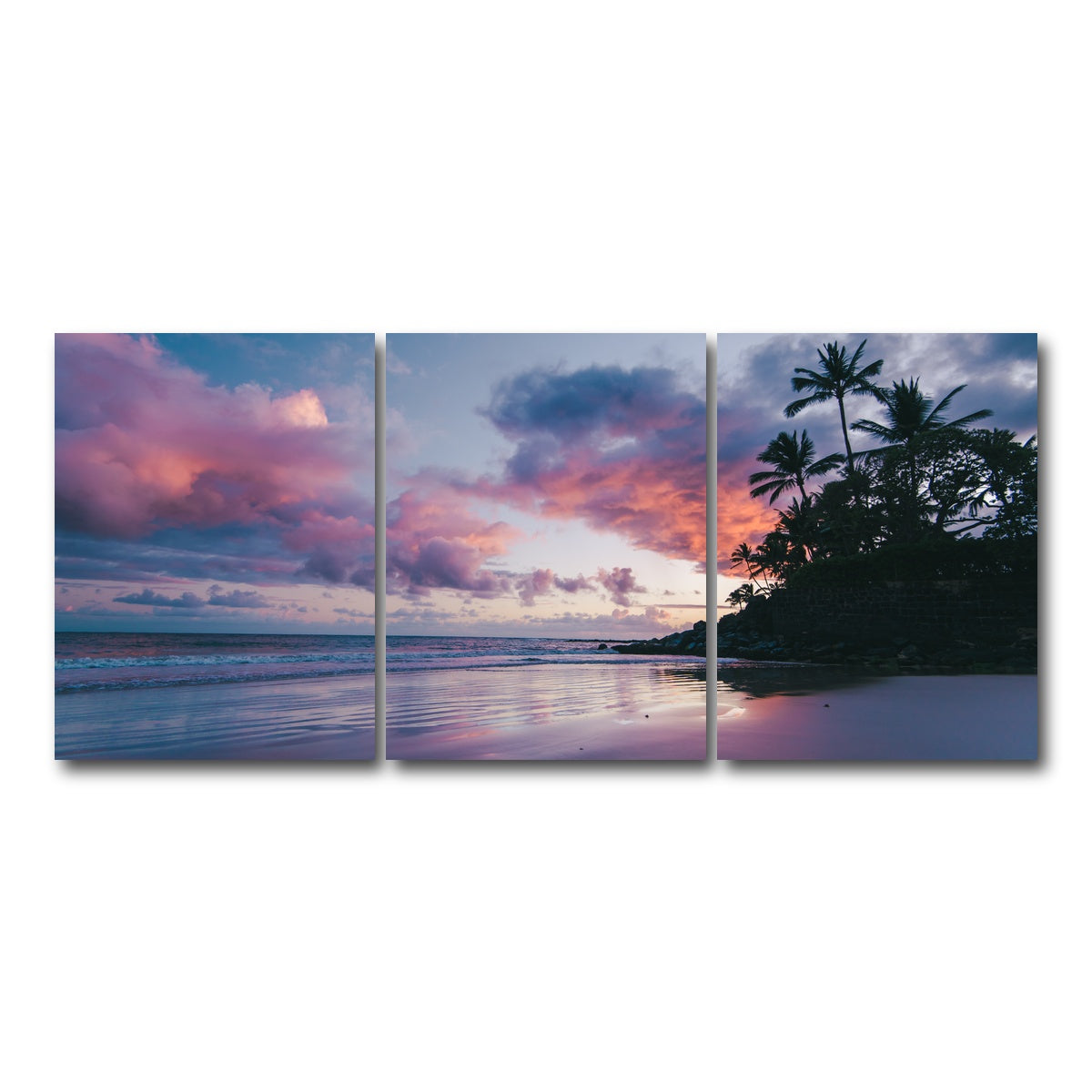 AUTO-MOCKUP WHITE | Maui at Dusk | 3 Piece | Gallery Wrap Canvas | group=18x24