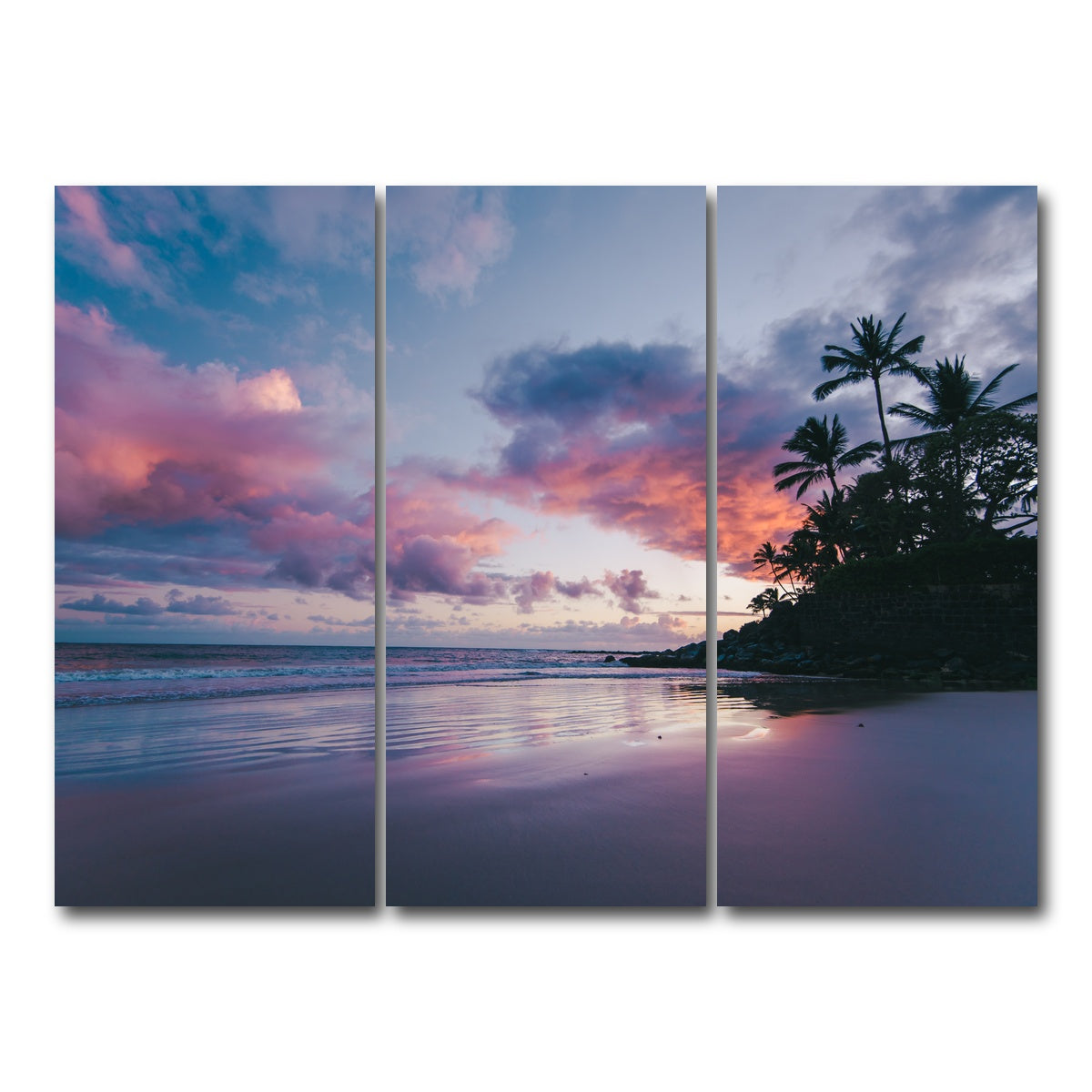 AUTO-MOCKUP WHITE | Maui at Dusk | 3 Piece | Gallery Wrap Canvas | group=8x18