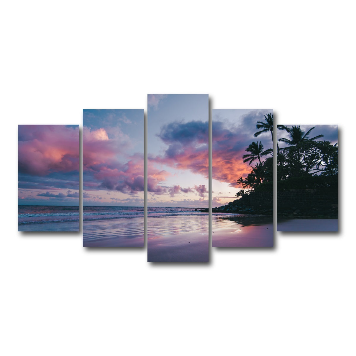 AUTO-MOCKUP WHITE | Maui at Dusk | 5 Piece | Gallery Wrap Canvas | group=5_normal