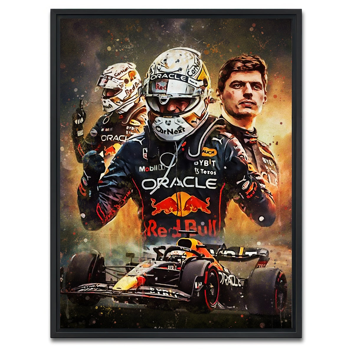 AUTO-MOCKUP WHITE | Max Verstappen F1 | 1 Piece | Black Framed Canvas | group=3x4