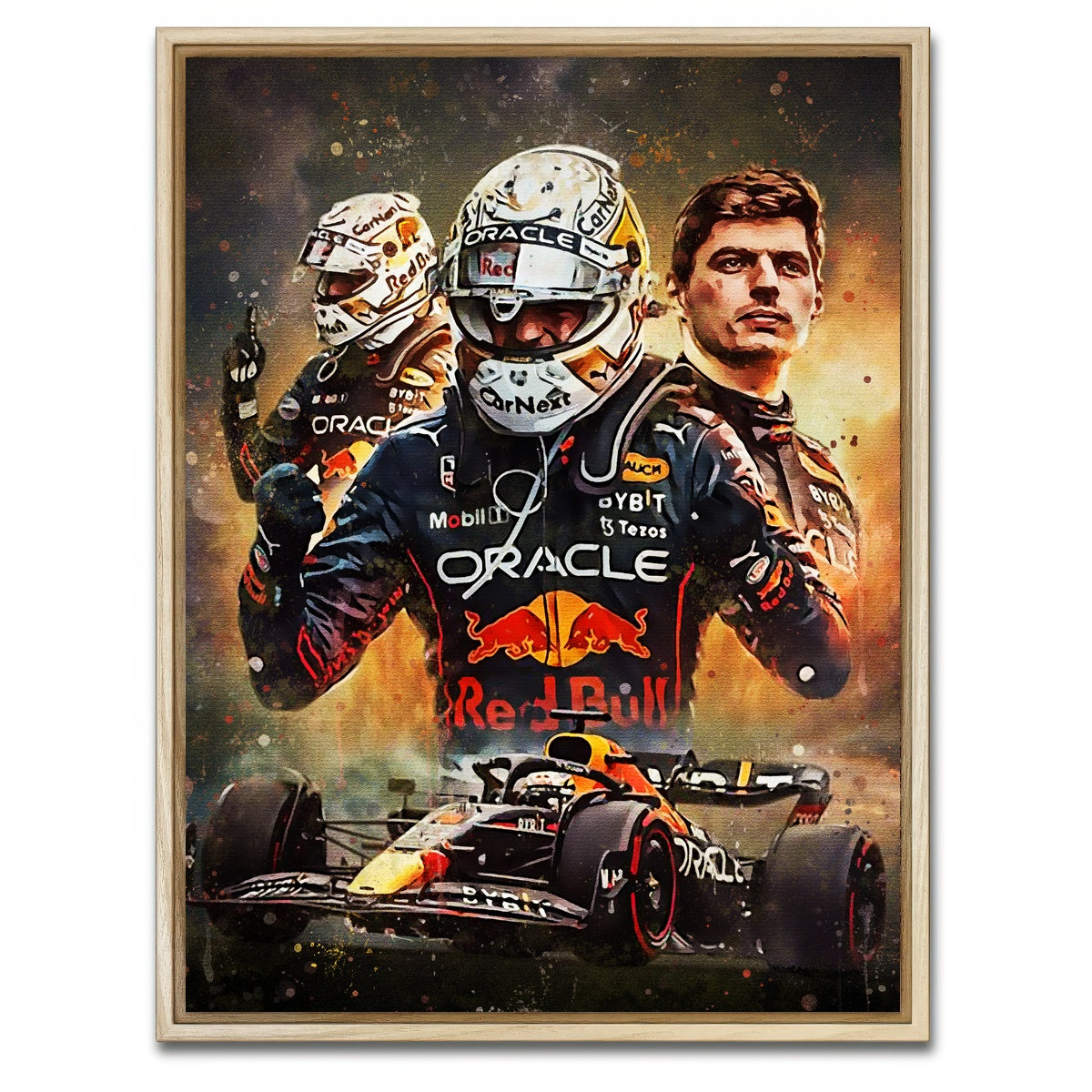 AUTO-MOCKUP WHITE | Max Verstappen F1 | 1 Piece | Natural Framed Canvas | group=3x4