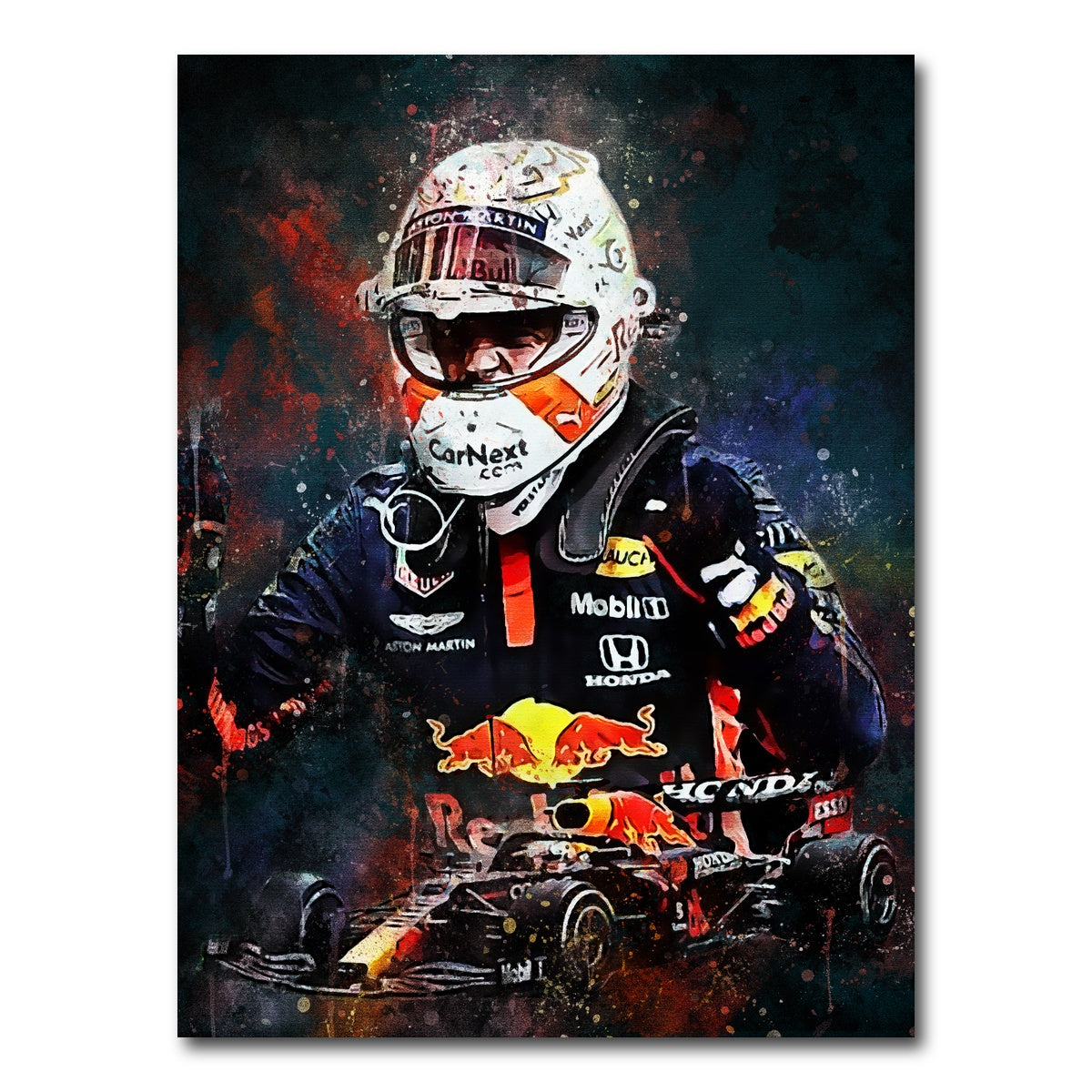 AUTO-MOCKUP WHITE | Max Verstappen Painting | 1 Piece | Gallery Wrap Canvas | group=3x4