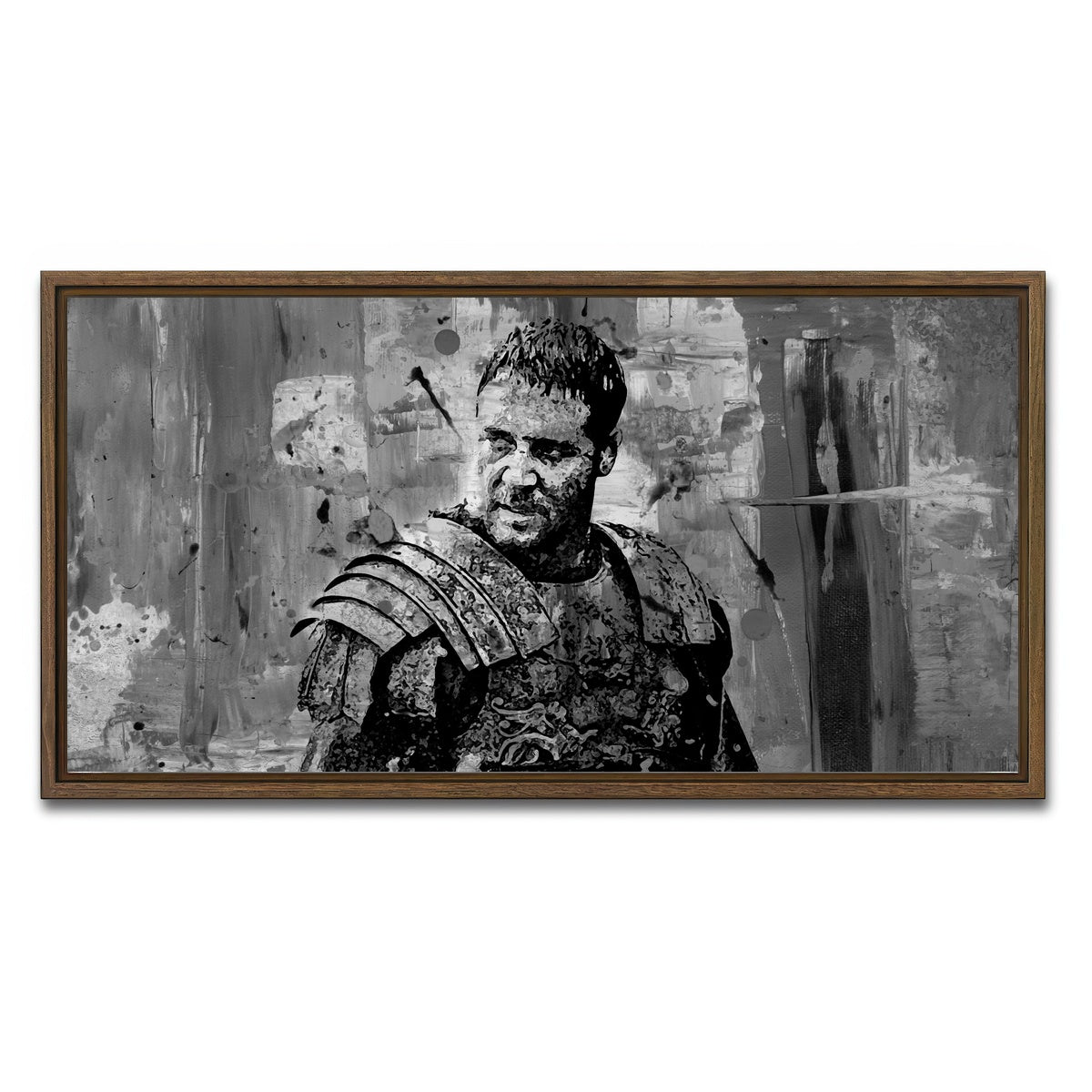 AUTO-MOCKUP WHITE | Maximus grayscale | 1 Piece | Walnut Framed Canvas | group=2x1