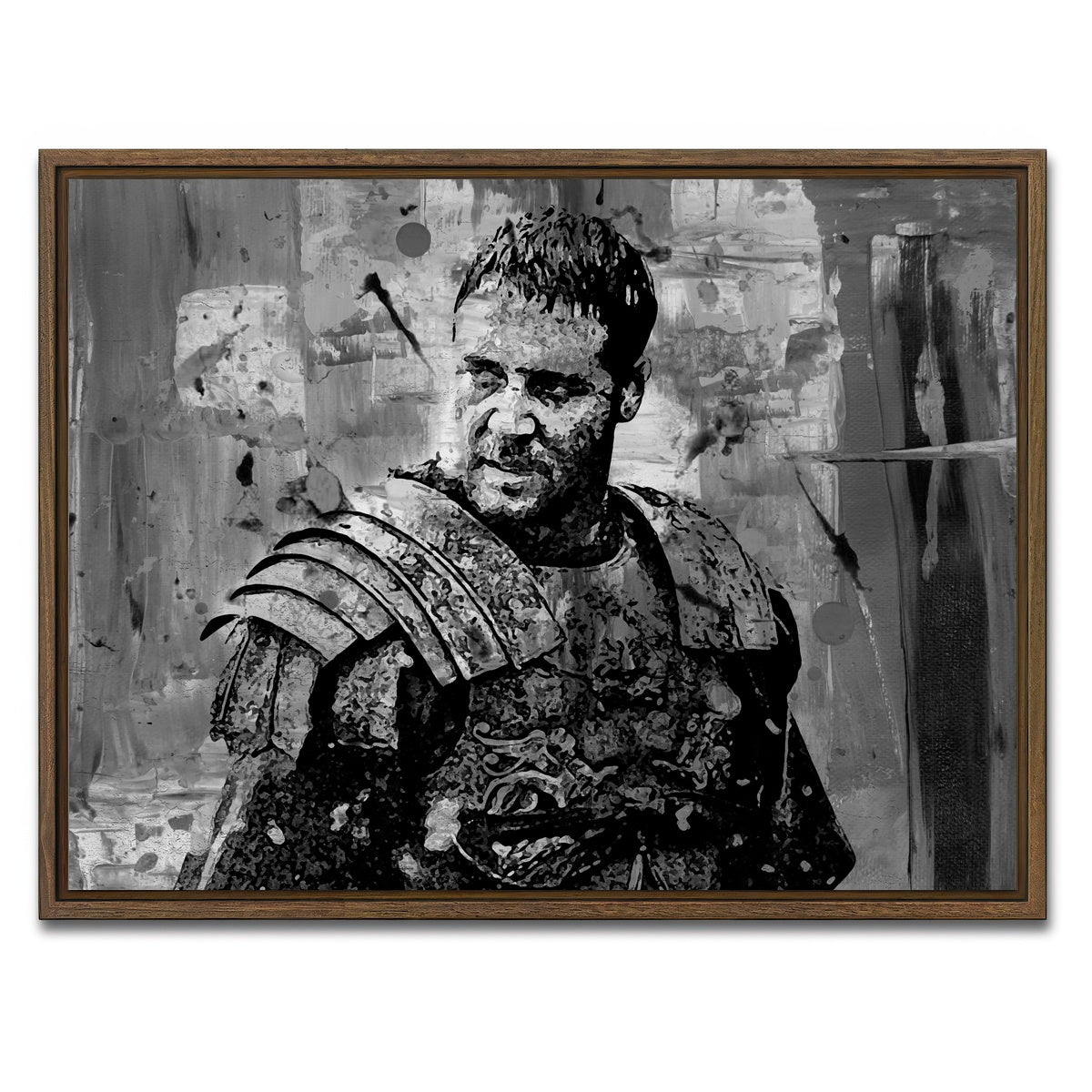 AUTO-MOCKUP WHITE | Maximus grayscale | 1 Piece | Walnut Framed Canvas | group=4x3