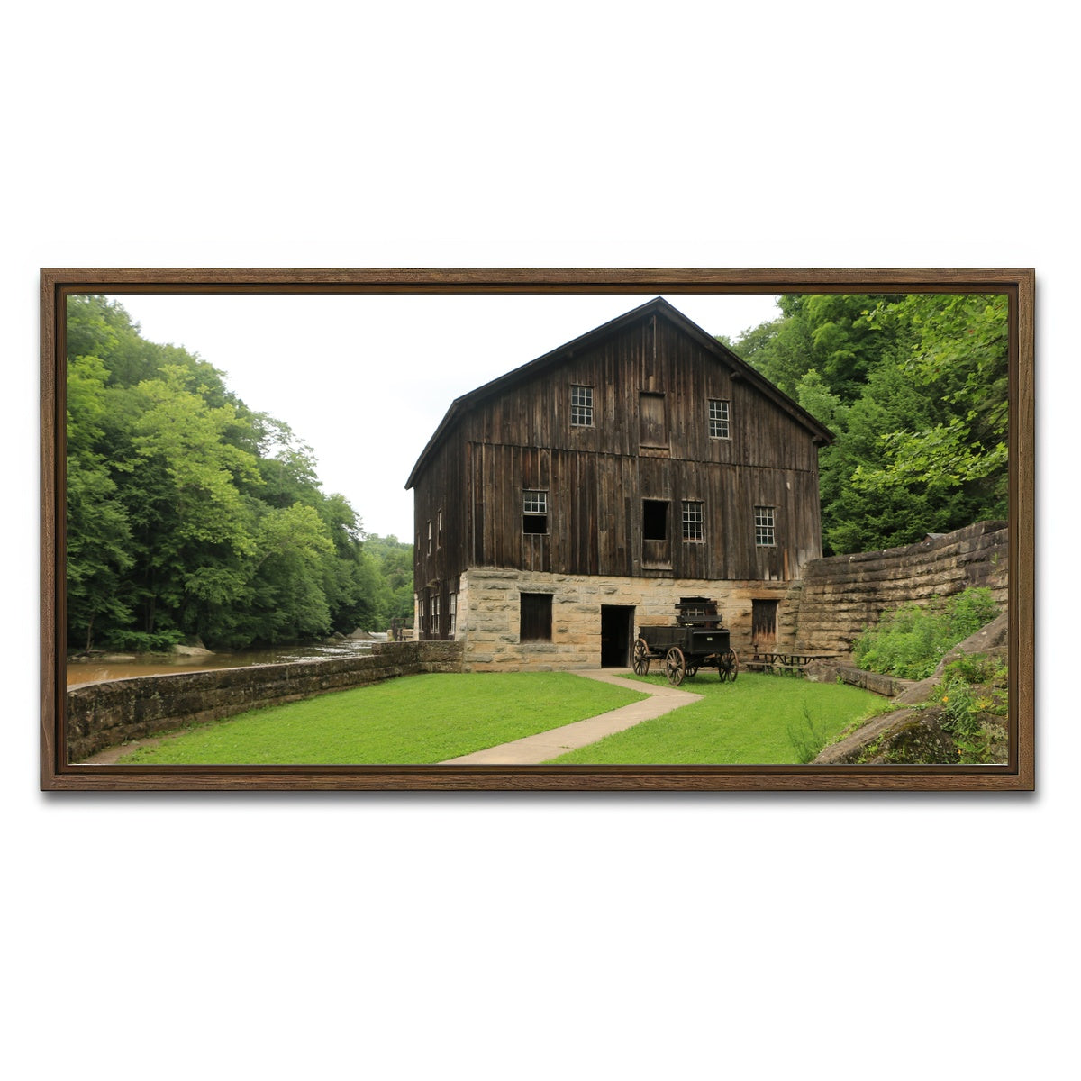 AUTO-MOCKUP WHITE | McConnells Mill State Park | 1 Piece | Walnut Framed Canvas | group=2x1