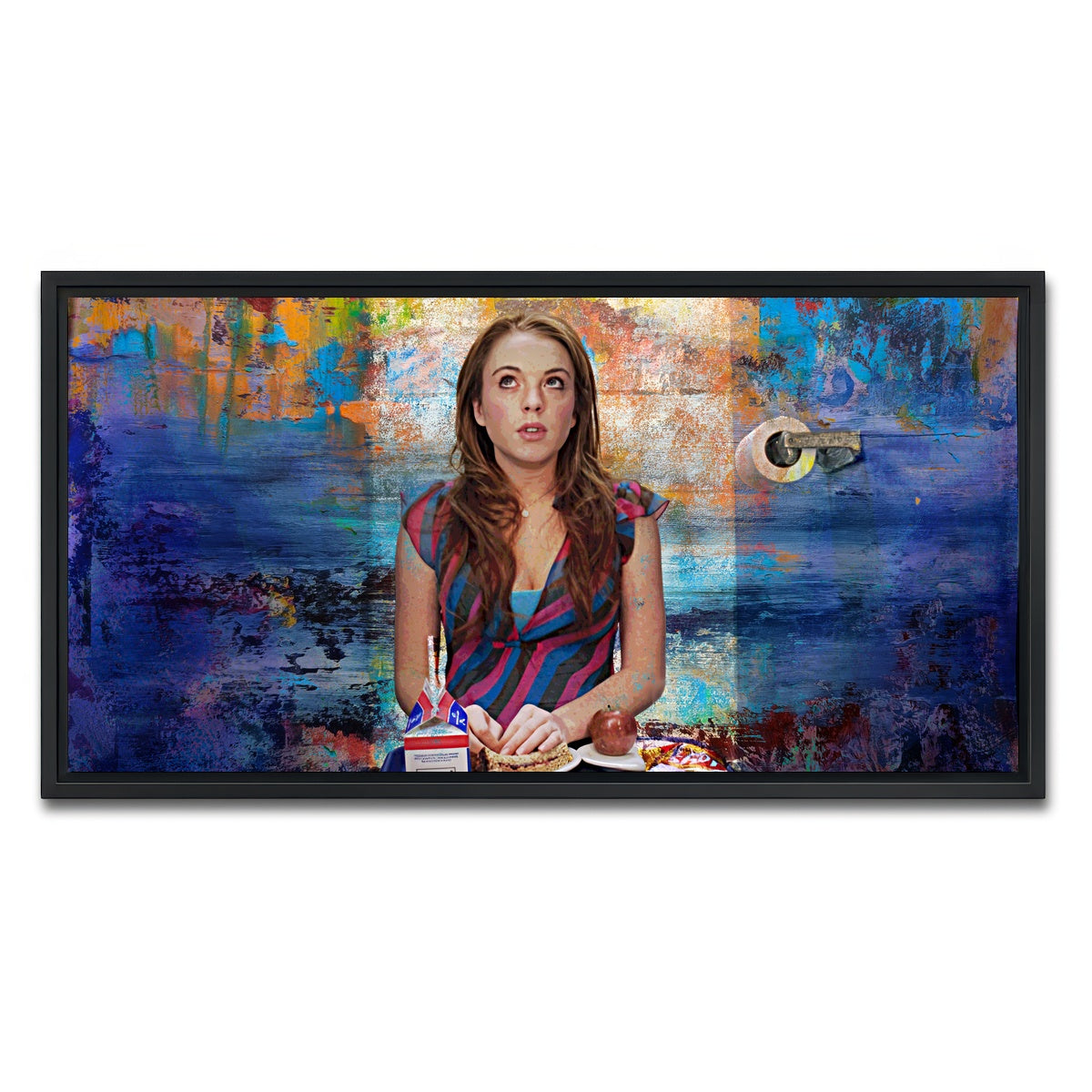 AUTO-MOCKUP WHITE | Mean Girls Bathroom Lunch | 1 Piece | Black Framed Canvas | group=2x1