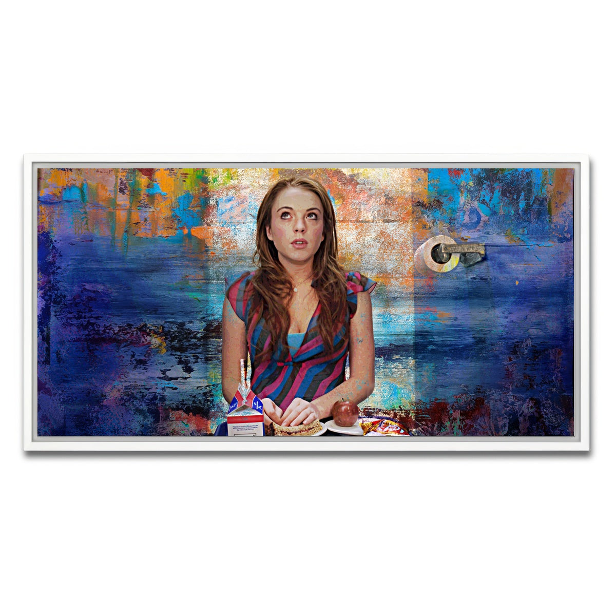 AUTO-MOCKUP WHITE | Mean Girls Bathroom Lunch | 1 Piece | White Framed Canvas | group=2x1