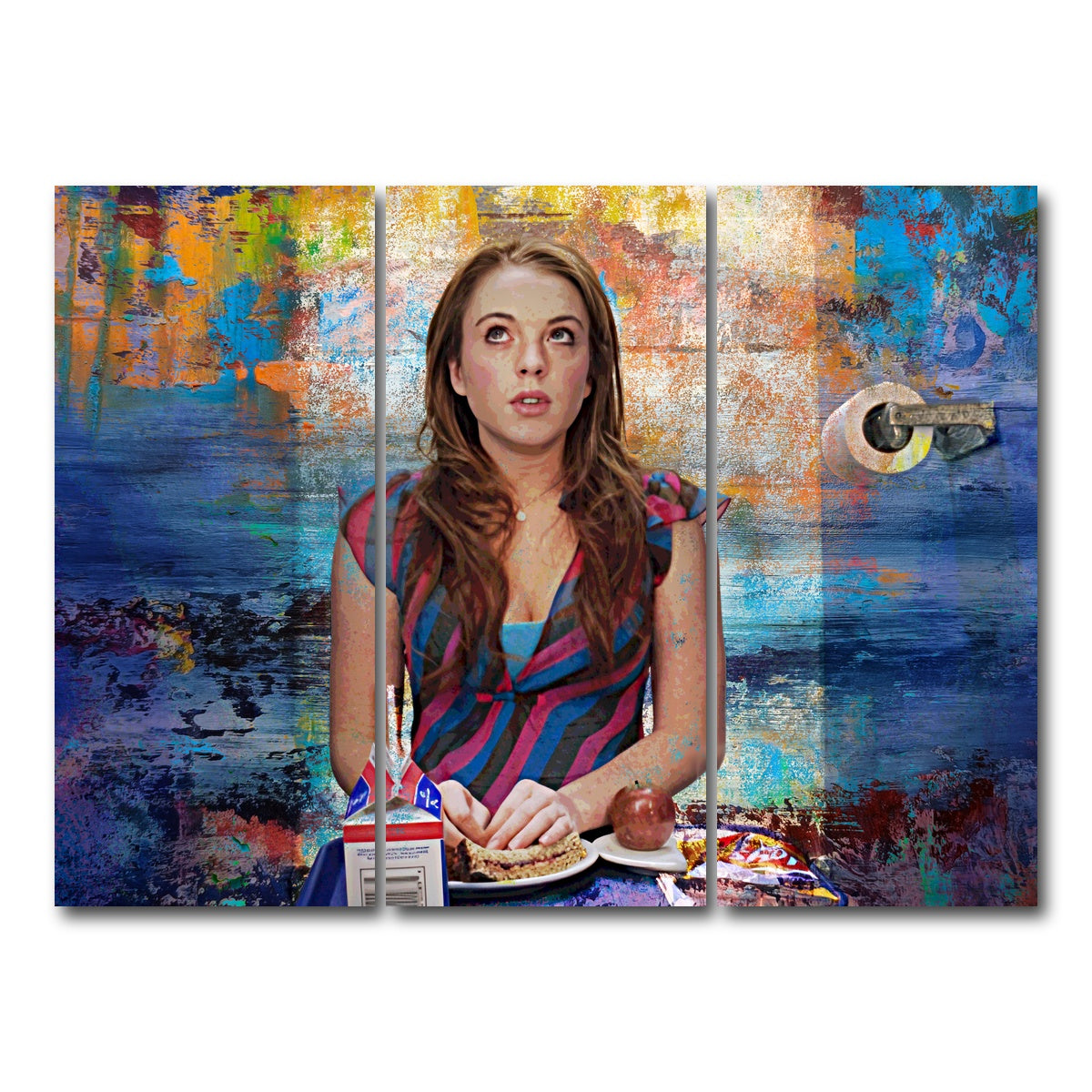 AUTO-MOCKUP WHITE | Mean Girls Bathroom Lunch | 3 Piece | Gallery Wrap Canvas | group=8x18