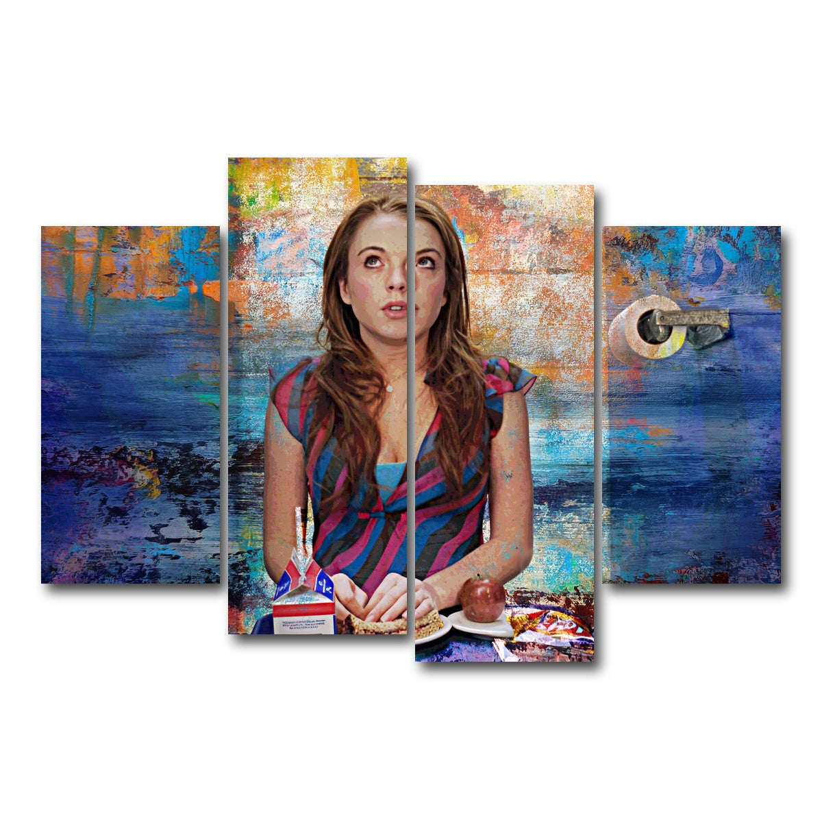 AUTO-MOCKUP WHITE | Mean Girls Bathroom Lunch | 4 Piece | Gallery Wrap Canvas | group=4_short