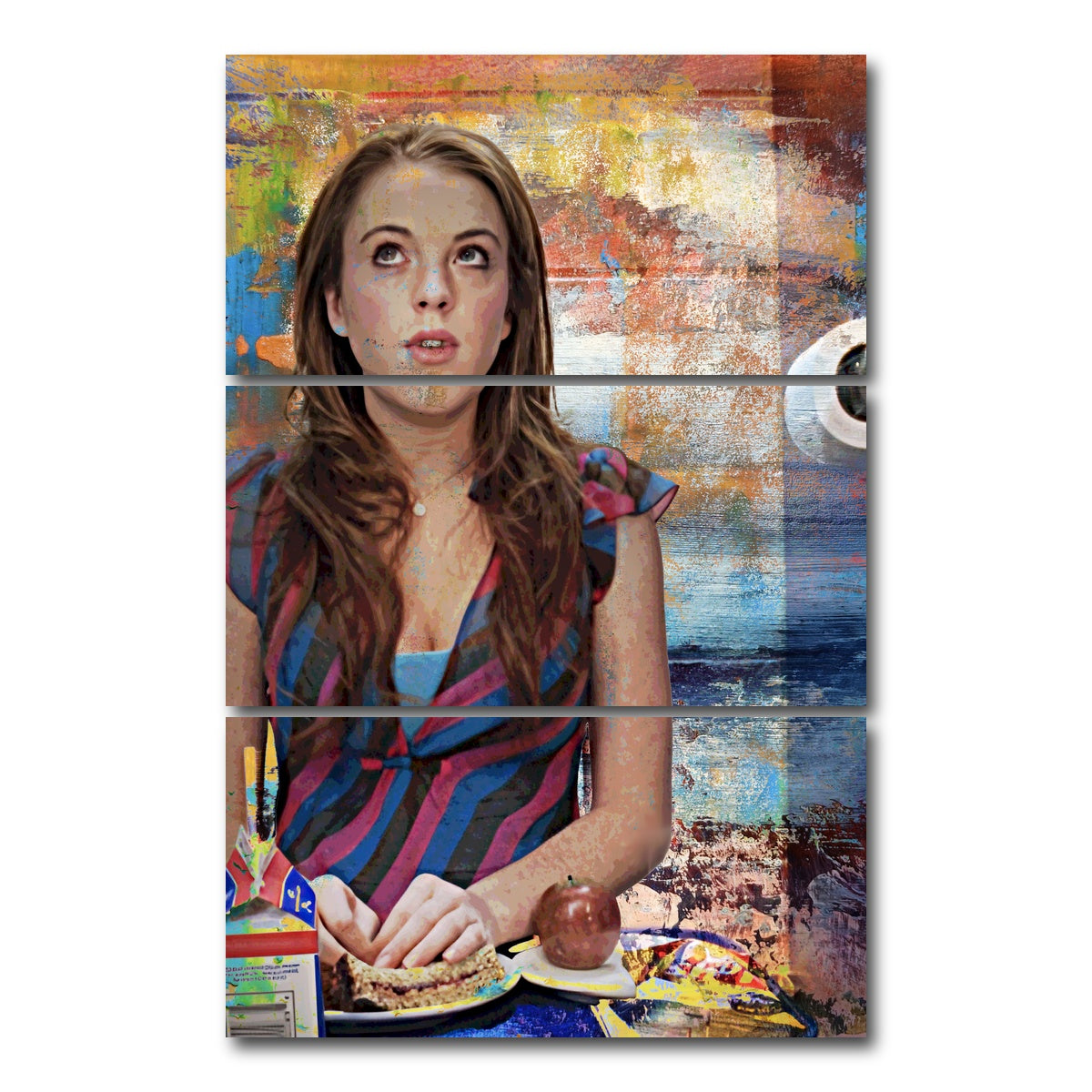 AUTO-MOCKUP WHITE | Mean Girls Bathroom | 3 Piece | Gallery Wrap Canvas | group=12x24_stacked