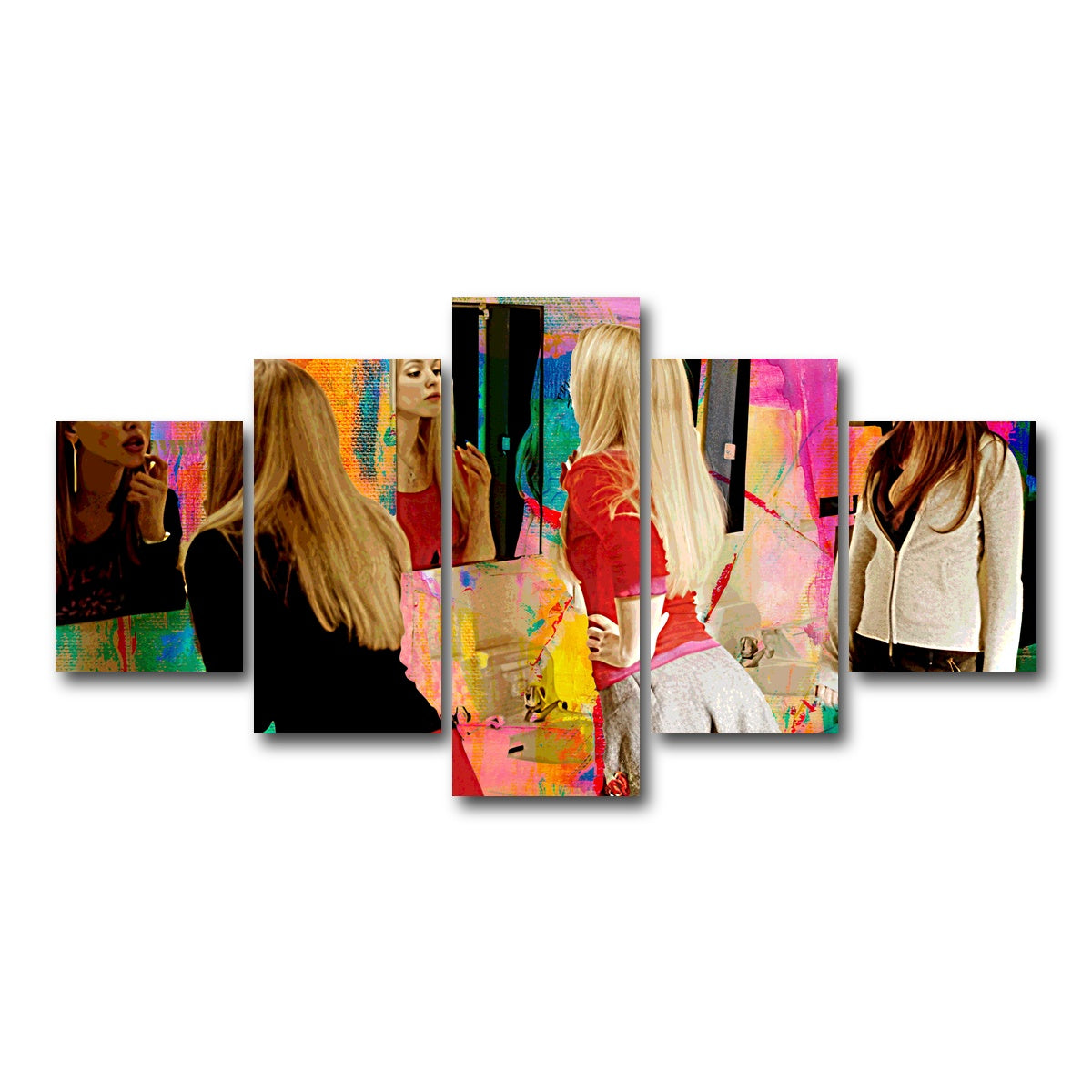 AUTO-MOCKUP WHITE | Mean Girls Lipstick | 5 Piece | Gallery Wrap Canvas | group=5_short