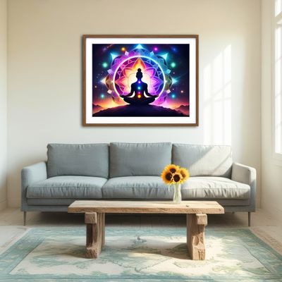 AUTO-MOCKUP ROOM | Meditating Chakras Wall Art