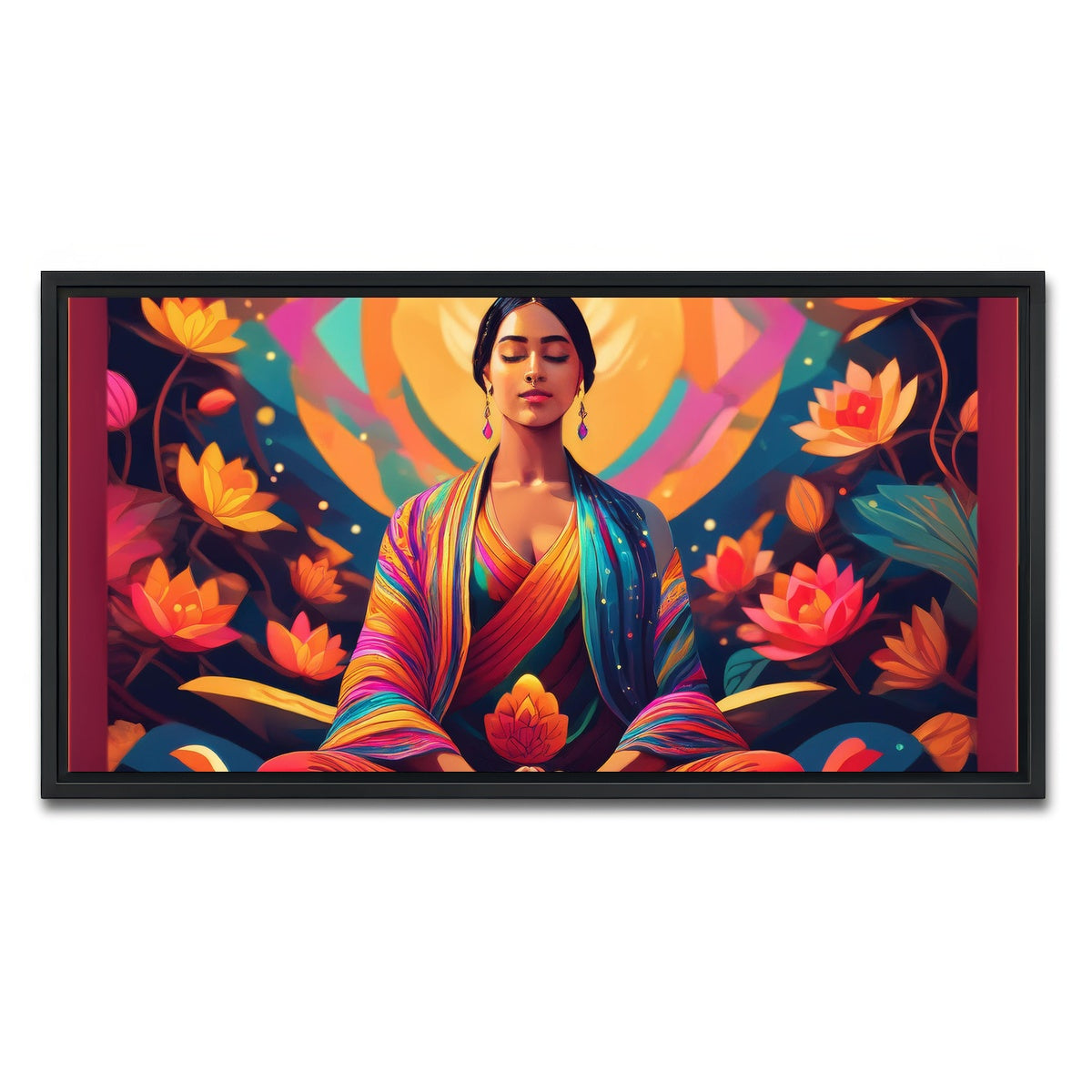 AUTO-MOCKUP WHITE | Meditating Mind | 1 Piece | Black Framed Canvas | group=2x1