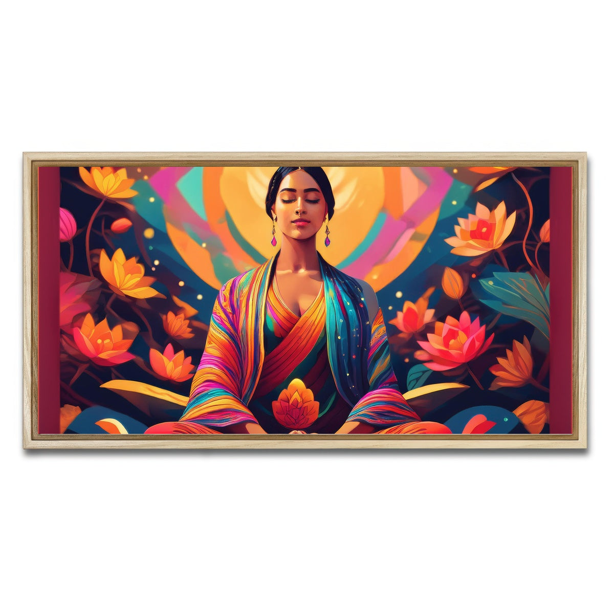 AUTO-MOCKUP WHITE | Meditating Mind | 1 Piece | Natural Framed Canvas | group=2x1