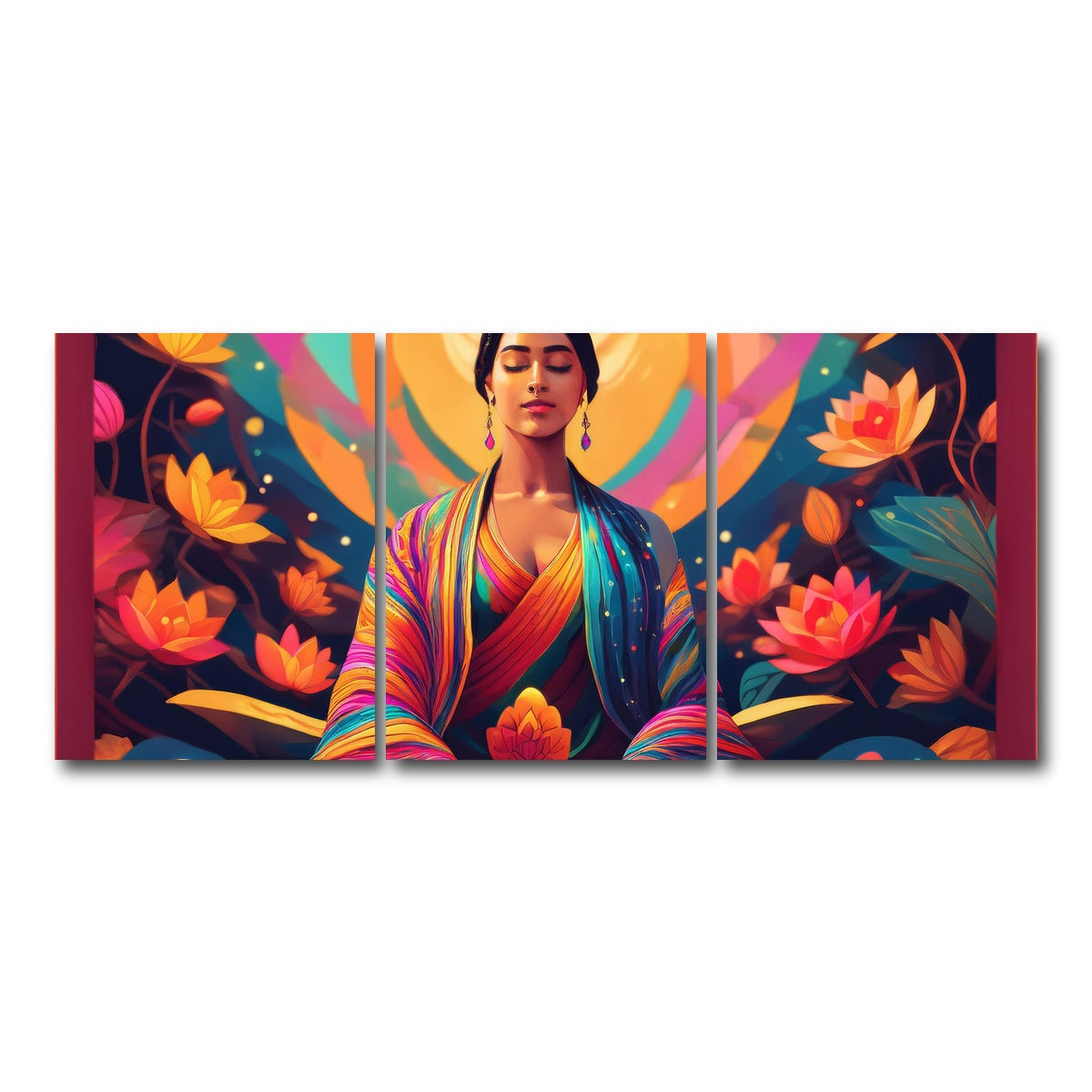 AUTO-MOCKUP WHITE | Meditating Mind | 3 Piece | Gallery Wrap Canvas | group=18x24