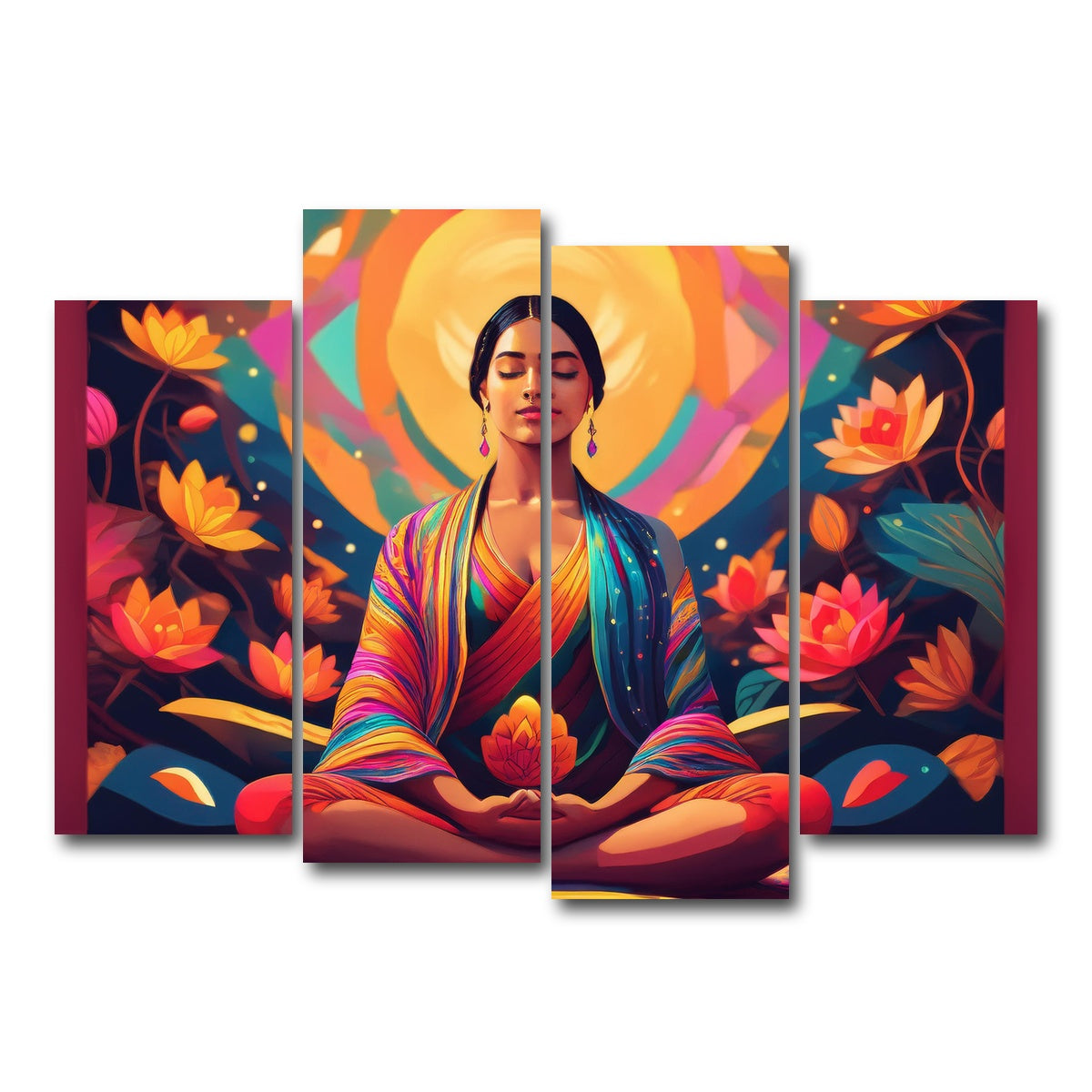 AUTO-MOCKUP WHITE | Meditating Mind | 4 Piece | Gallery Wrap Canvas | group=4_normal