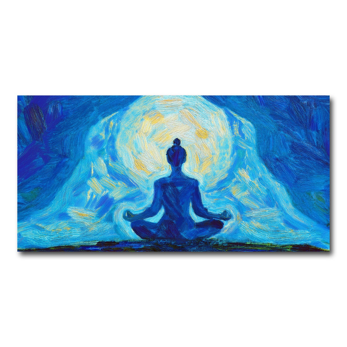 AUTO-MOCKUP WHITE | Meditating Silhouette | 1 Piece | Gallery Wrap Canvas | group=2x1