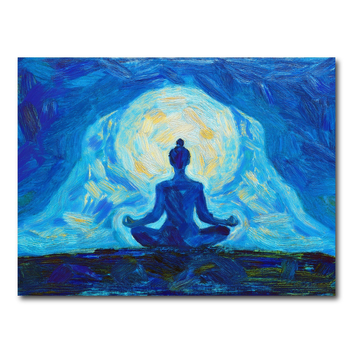 AUTO-MOCKUP WHITE | Meditating Silhouette | 1 Piece | Gallery Wrap Canvas | group=4x3