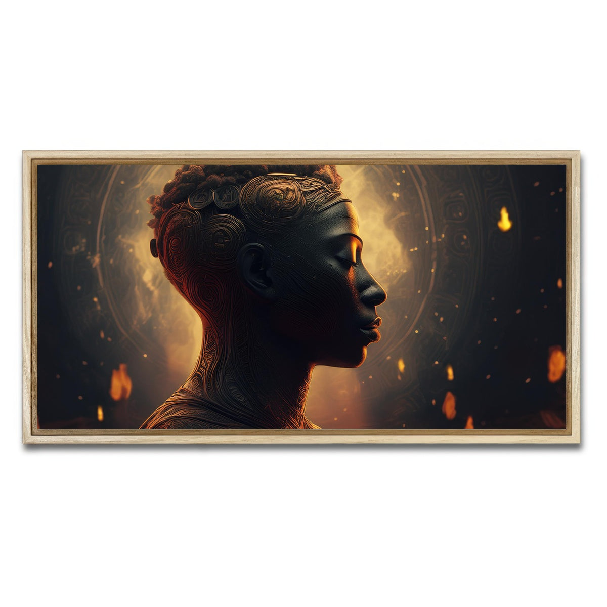 AUTO-MOCKUP WHITE | Meditating Soul | 1 Piece | Natural Framed Canvas | group=2x1