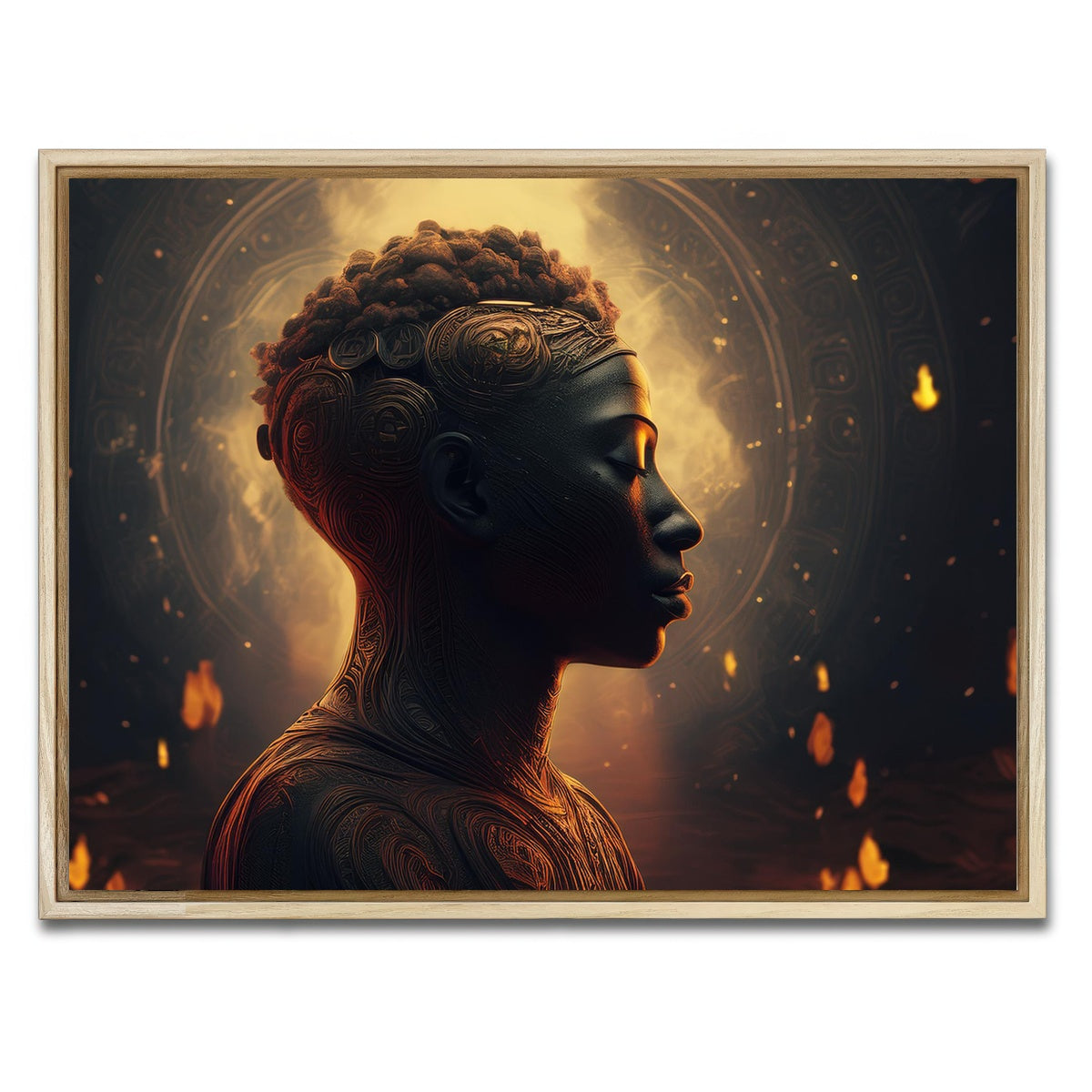 AUTO-MOCKUP WHITE | Meditating Soul | 1 Piece | Natural Framed Canvas | group=4x3