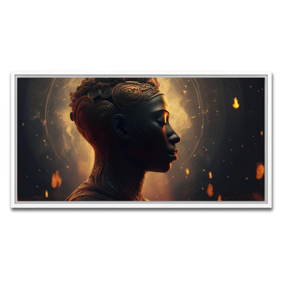 AUTO-MOCKUP WHITE | Meditating Soul | 1 Piece | White Framed Canvas | group=2x1