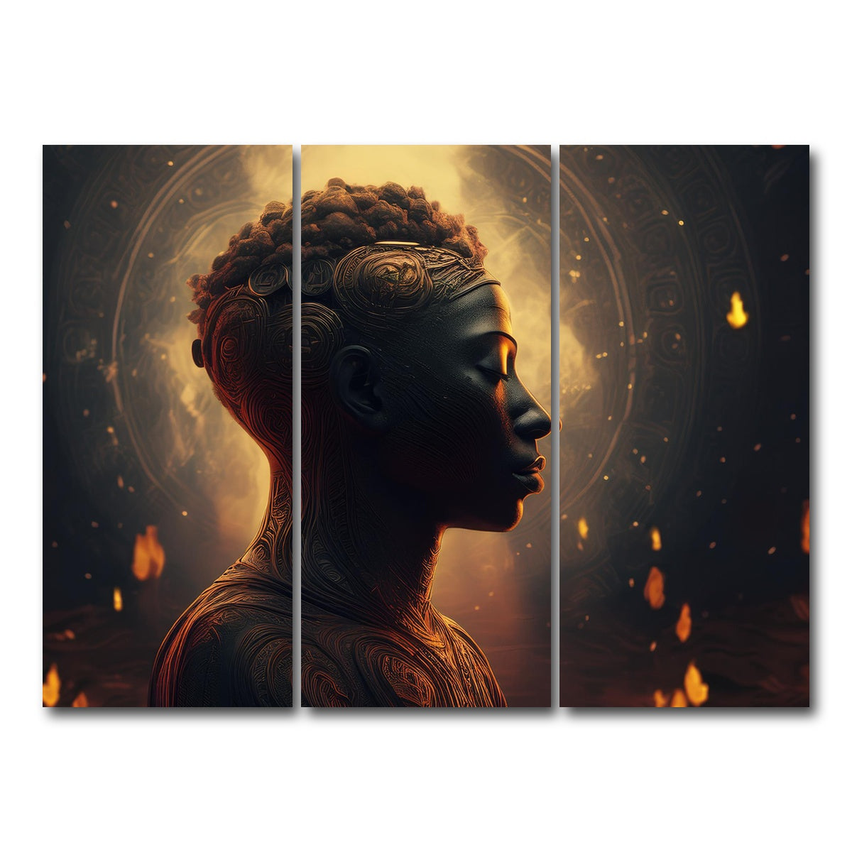 AUTO-MOCKUP WHITE | Meditating Soul | 3 Piece | Gallery Wrap Canvas | group=8x18