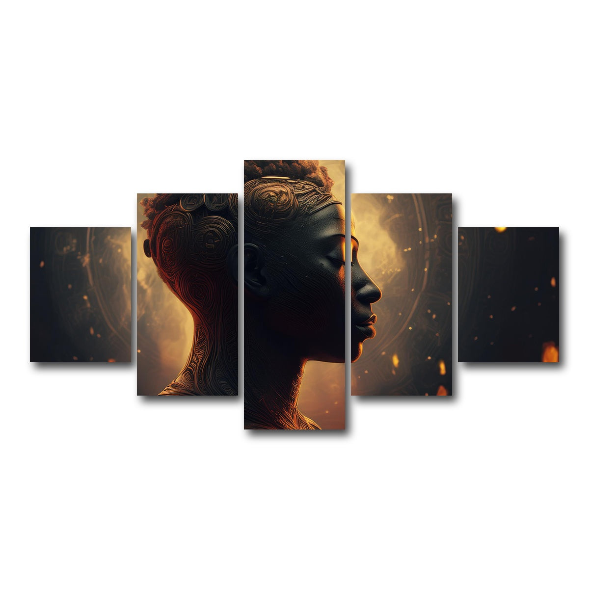 AUTO-MOCKUP WHITE | Meditating Soul | 5 Piece | Gallery Wrap Canvas | group=5_short