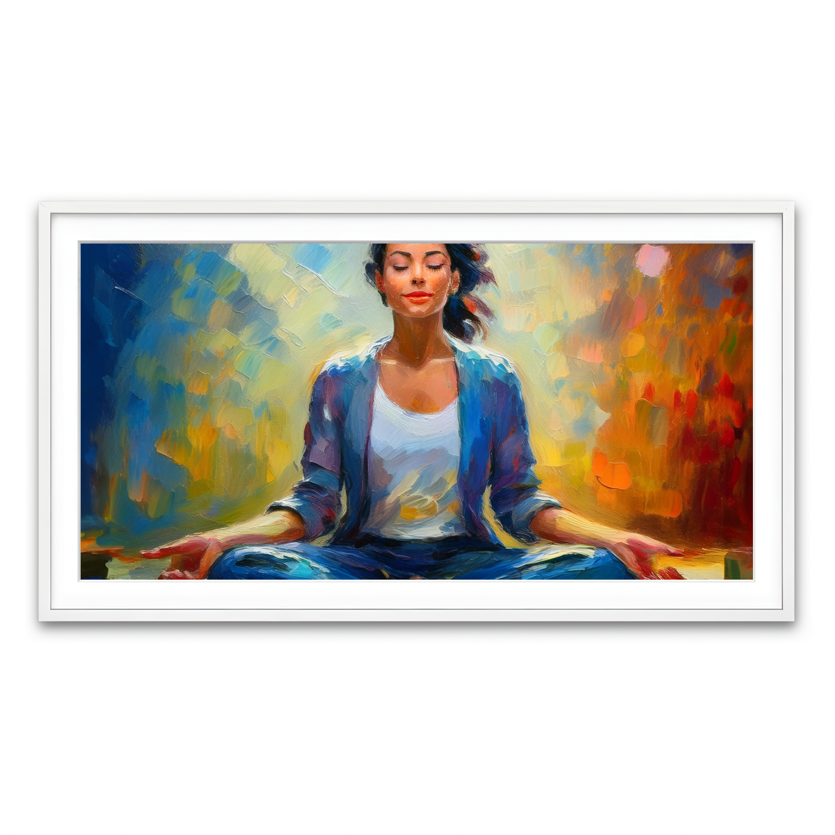 Framed Print 2x1 White